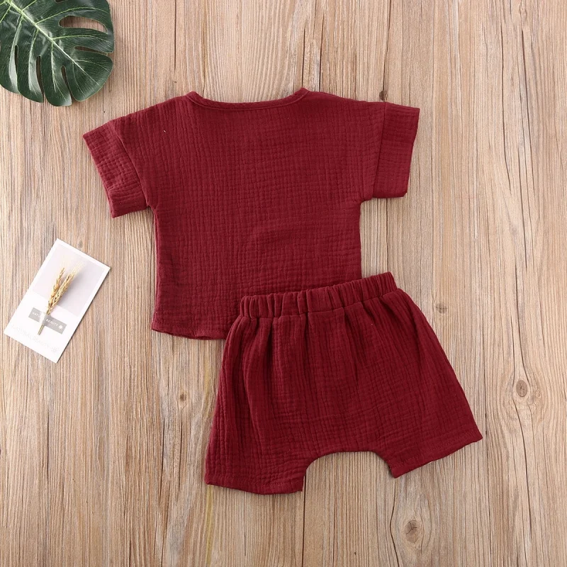 Infant Baby Cotton Clothes Summer New Boys Girls Short Sleeve T Shirt