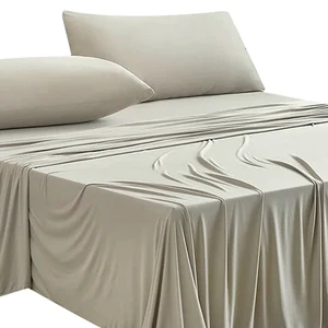 Eco-Friendly 100% Organic Bamboo Fiber Bed Sheets Set Custom Anti-Bacterial Floral Printed Natural Soft 4-Piece Hotel Use