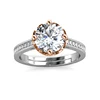 Anello Cuore da Matrimonio in Argento 925 Placcato in Oro Bianco e Rosa 18K