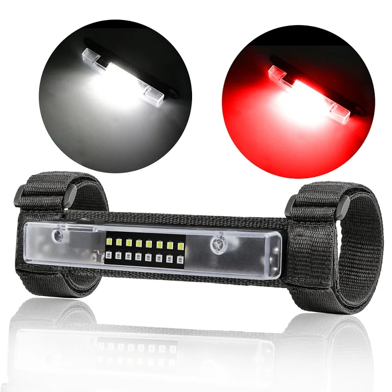 White and Red Dual Light Modes Battery Powered UTV Dome Light