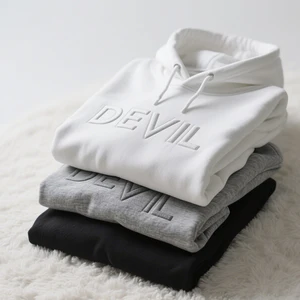 320g Cotton Heavyweight Cotton Polyester Custom Logo Pullover Design 3D Print Embossed Hoodie With Pocket Hoodie for Kids