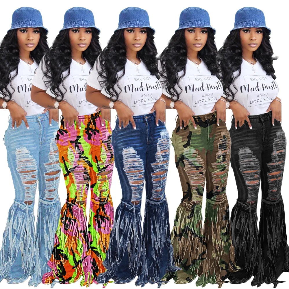 Girls Stretchy Ripped Jeans Women 
