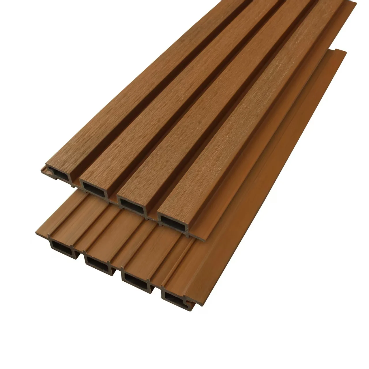 Wholesale Price Indoor Outdoor Waterproof WPC Fluted Wall Cladding Wood Grain Louvered Panel for Home Garden Decor