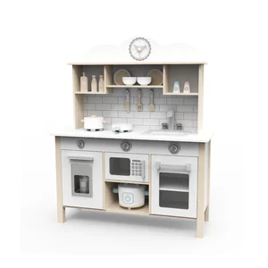 Unisex Wooden TOYS Modern Wooden Kitchen Set Multifunctional Induction Cooker Food Toy Multifunctional Educational Kids