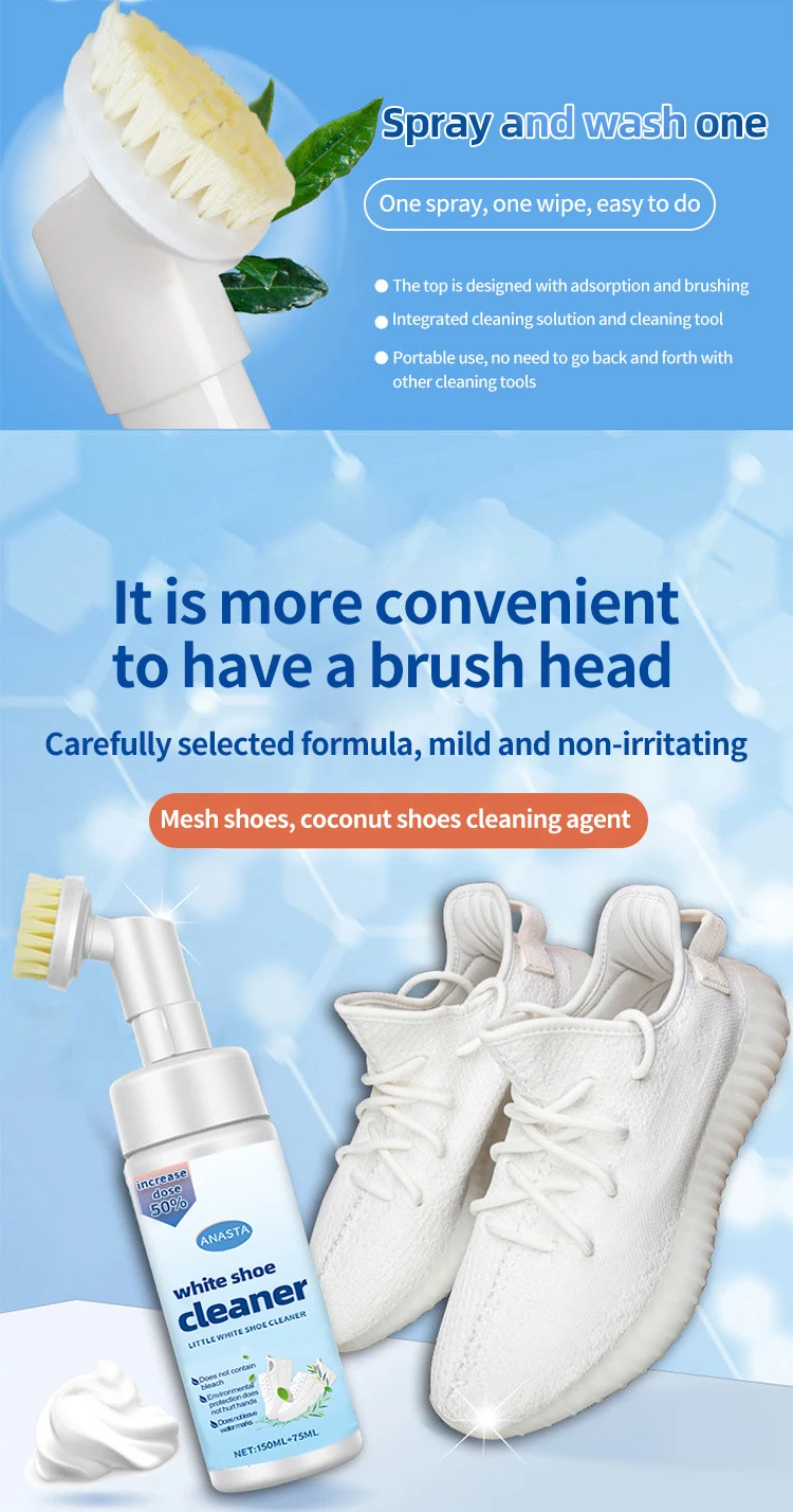 Sneaker Cleaning Kit Foam Cleaning Solution Shoe Dry Cleaner Shoe Spray