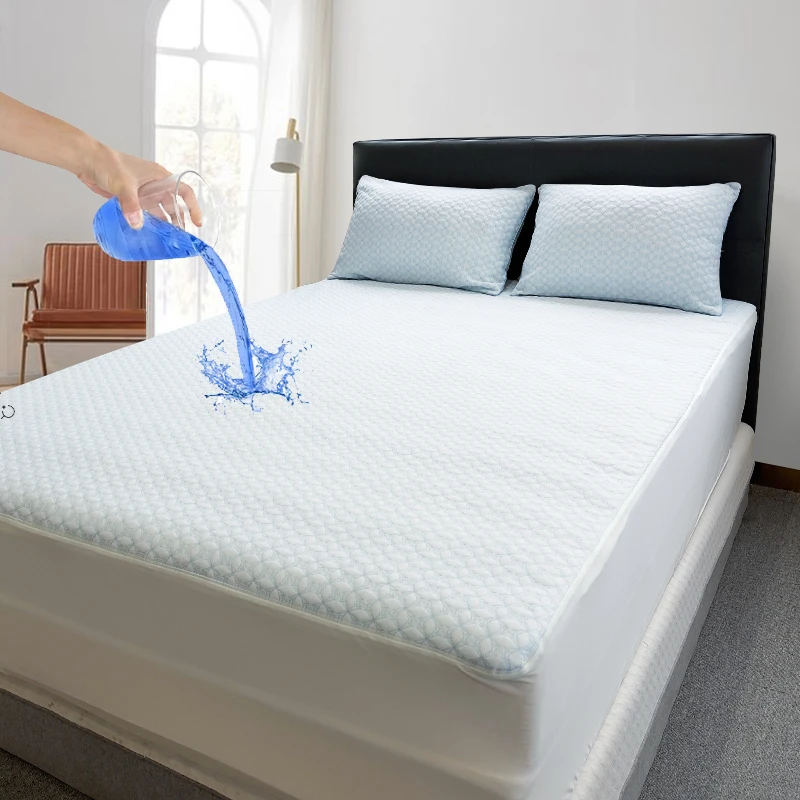 Housse de protection de matelas haut de gamme hypoallergénique et rafraîchissante, housse de matelas imperméable ajustée, drap-housse pour lit, protection domestique du matelas