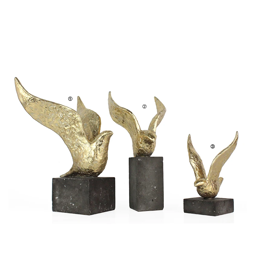 Wholesale luxury resin bird home accessories living room decorative  animal interior decoration pieces  for home