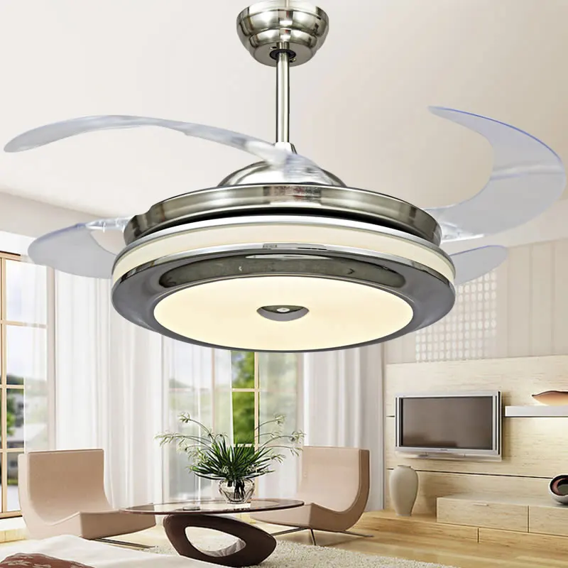 Bella Depot 36 In. Indoor Brushed Nickel Retractable Ceiling Fan With LED Light And Remote, 6-Speed Reversible Ceiling Fans Bd3604