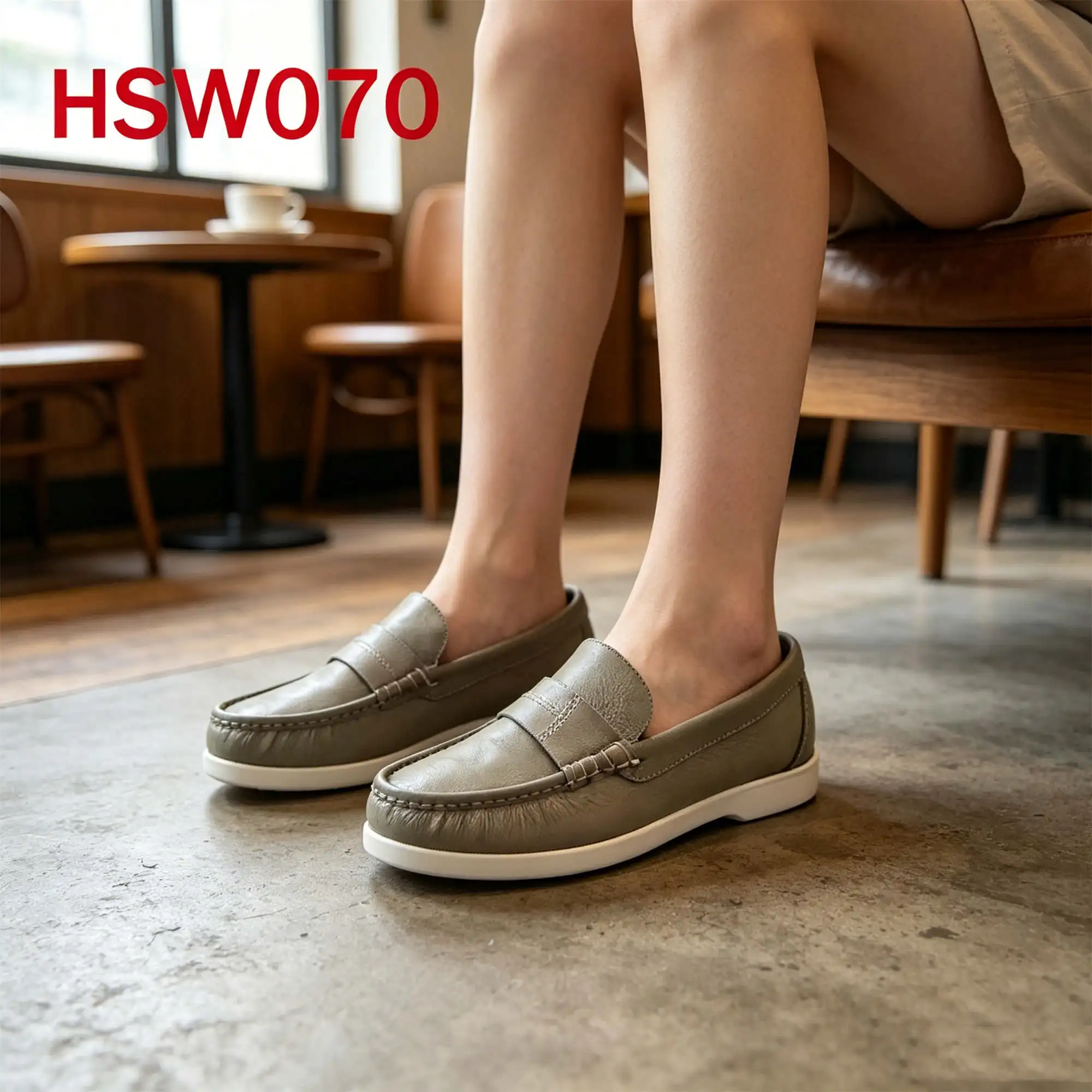 ZYF,Leisure Travel Best Quality Embossed Leather Green Boat Shoes Social Gathering Mask Style Minimalist Penny Shoes HSW070