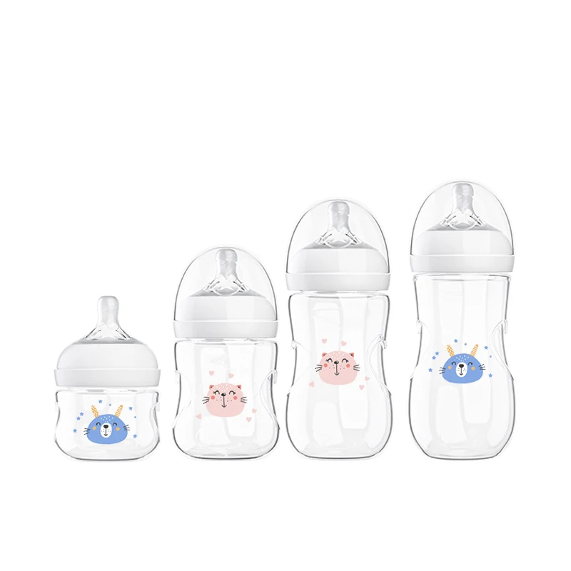 XRJ-BB002 Blank Logo Reusable Silicone Custom Unbreakable PP Baby Feeding Milk Bottle for Babies