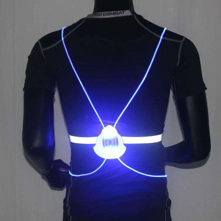 Reflective Safety LED Vest Fiber Light Jacket for Outdoor Night Running Cycling 