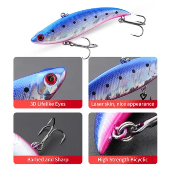 Cheery 21g Bionic Hard Bait VIB Plastic Lure for Freshwater Sea Fishing Submerged 28g Tremor Vib Gear Carp Target 15g ABS Materi – Hard Lure – view 4