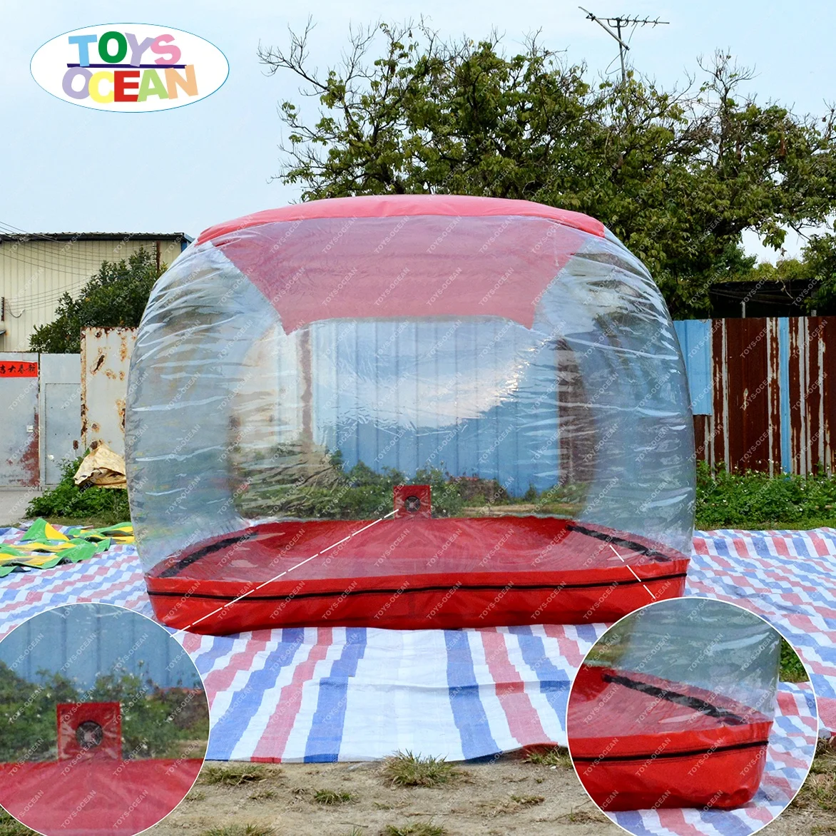 Inflatable Green and Transparent Bubble Car Display Capsule for Sale, Waterproof Car Cover