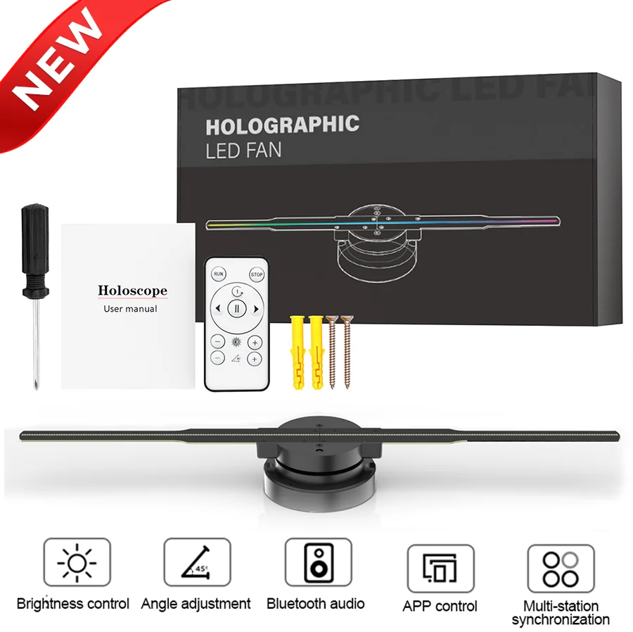 Brand Upgrade 42cm Ventilated Holographic LED Fan Display 3D Animation Glasses-Free Projector for Indoor Advertising OEM