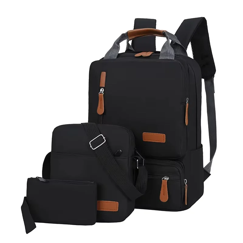 product casual slim anti theft usb charging mens polyester laptop bag business backpack set handbag style high quality polyester-6