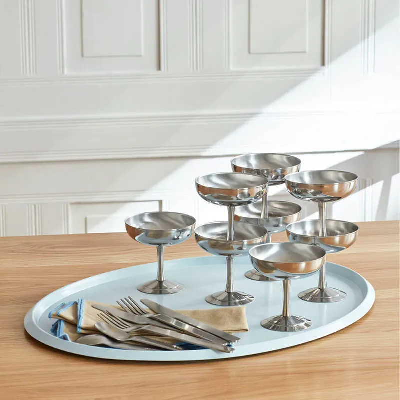 Premium Stainless Steel Ice Cream Bowl With Stand Ice Cream Cup