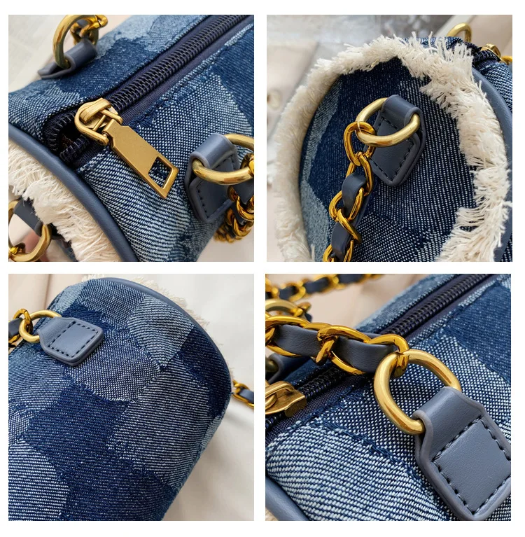 Denim patchwork shoulder bag, Collection 2021