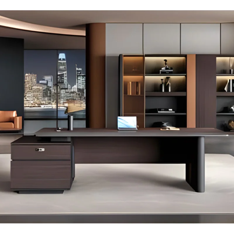 L Shaped Desk Customized Luxury Computer Executive Office Furniture Ergonomic Writing Table Modern High End Sale for B2B image 4