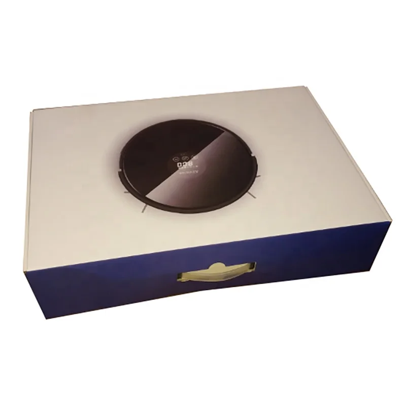 New Automatic Robot Vacuum Cleaner Packaging Box Circular Vacuum Cleaner Custom Paper square Corrugated Color Box With Handle