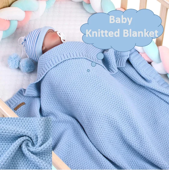 High Quality Knit Throw Blanket Breathable Warm Healthy Baby Blanket Knitted factory