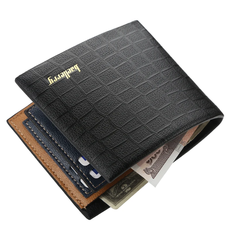 1pc Vintage Crocodile Pattern Men's Short Horizontal Wallet With