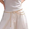 Heart-shaped moon three-layer waist chain in gold