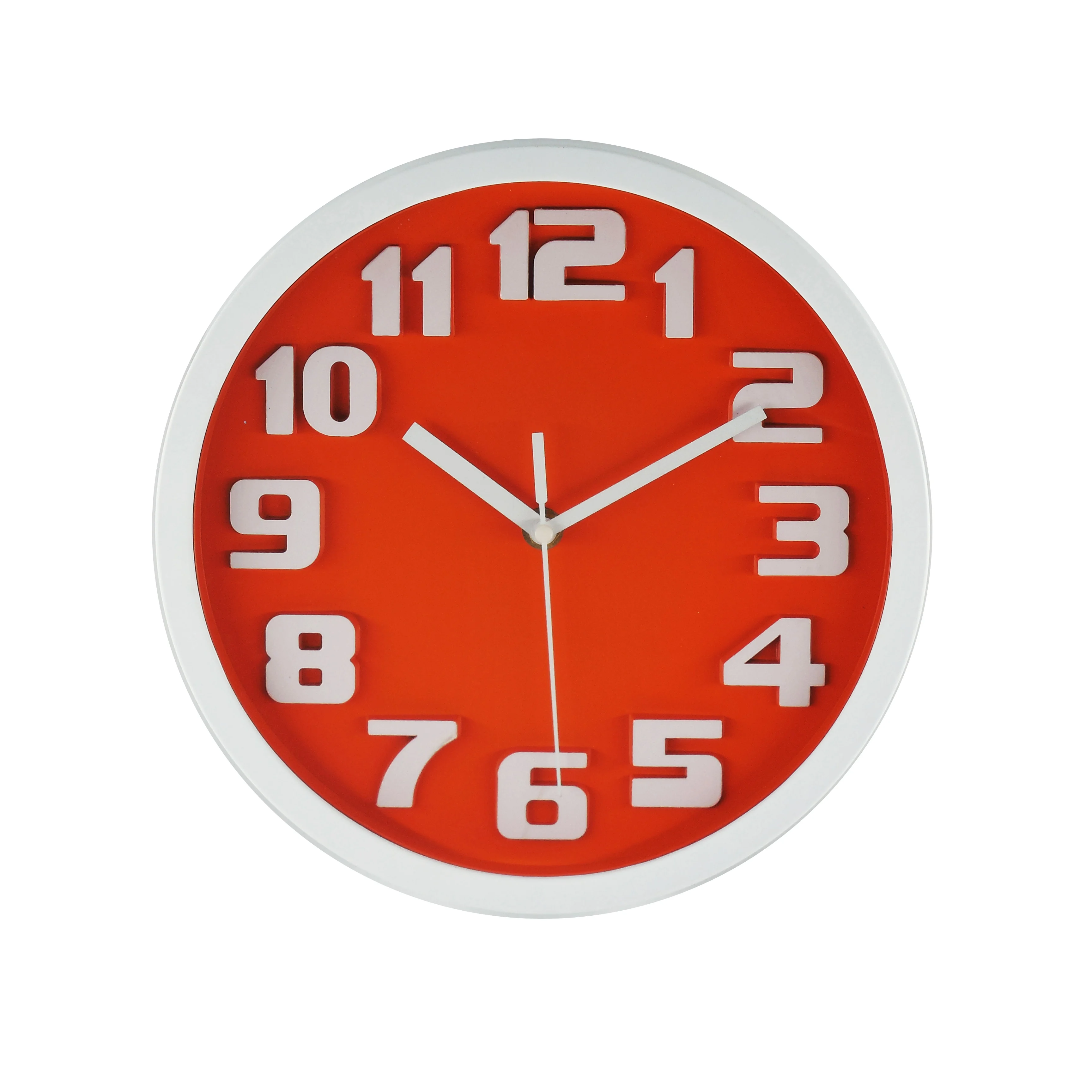 10 Inch Simple Design 3D Number Plastic Wall Clock With Large Number for Old People