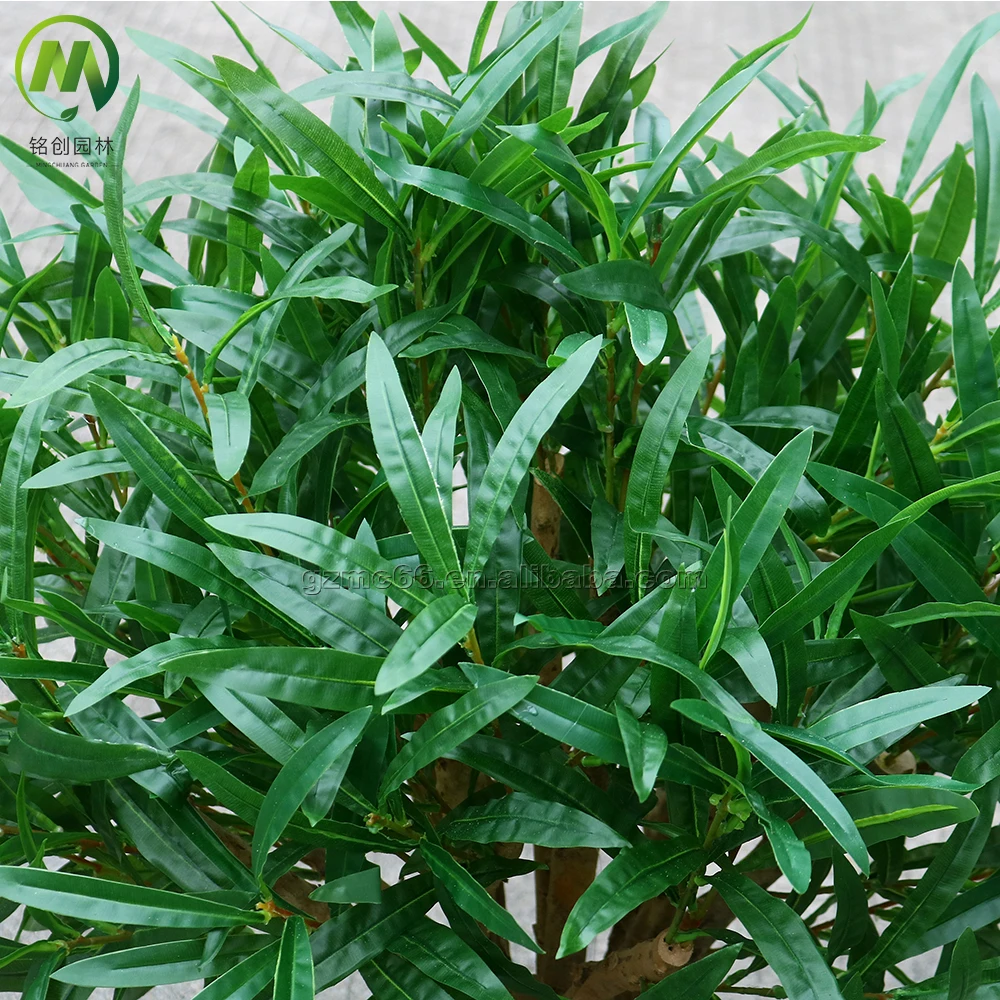 Simulation Flower Bonsai Tree Artificial Green Plant Bonsai Plastic Potted Tree Artificial Nerium Oleander for Garden Decor