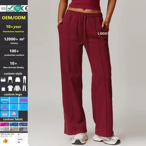 Spring Winter High Waist Wide-Leg Loose-Fitting Sweatpants Straight Leg Casual Jogging Pants Women Sport Sweatpants With Pockets