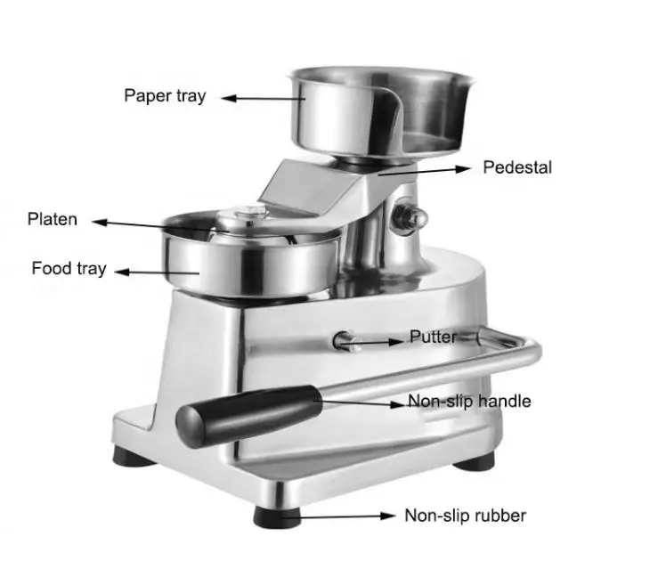 Manual Stainless Steel Burger Patty Meat Cutlets Forming Machine for Restaurant