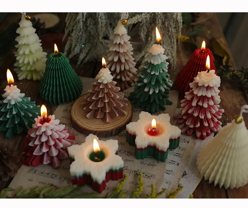 Christmas Tree Scented Candles Wholesale Pine Candle Gift Box Creative 