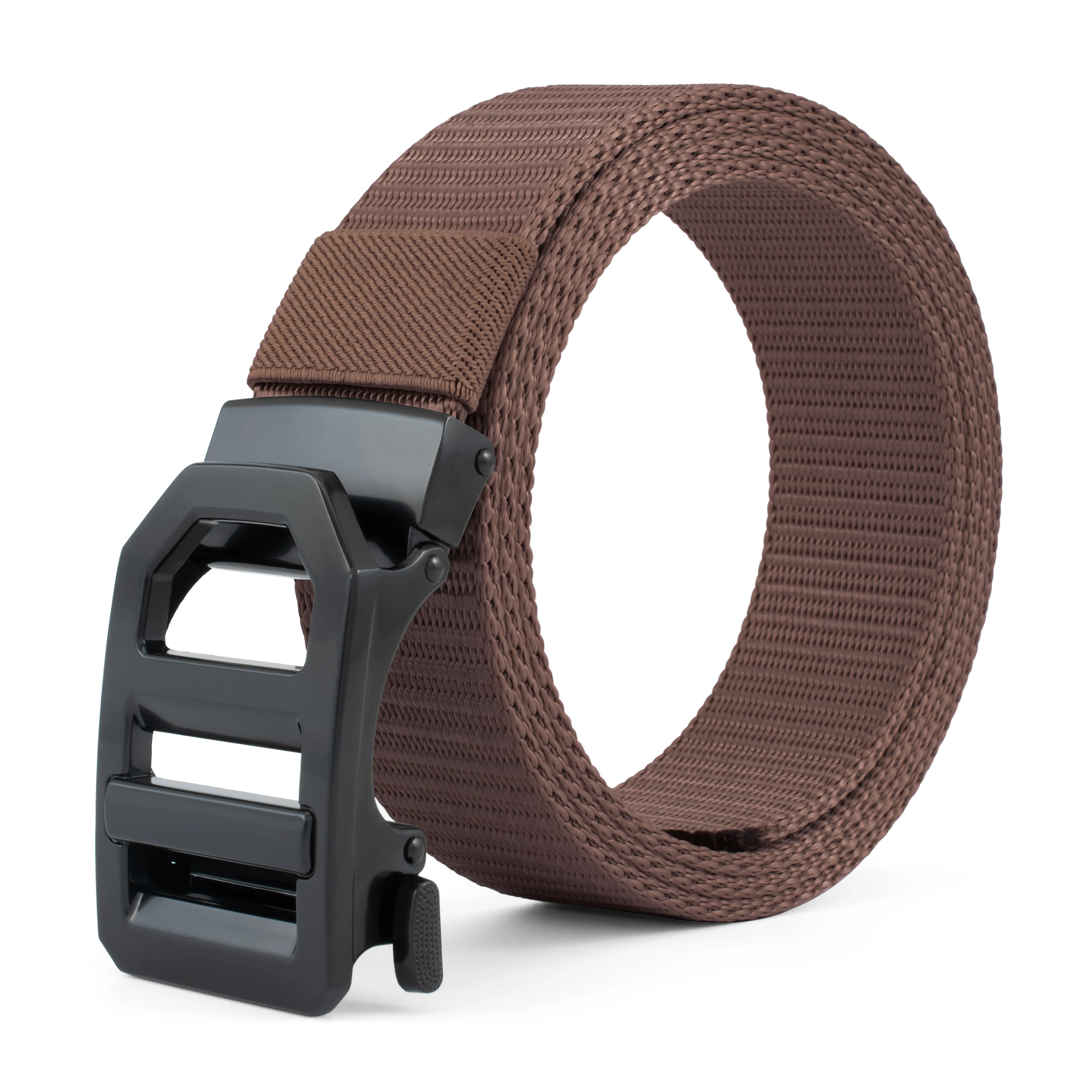Men's Automatic Buckle Cloth Belts No Holes, Nylon Strap