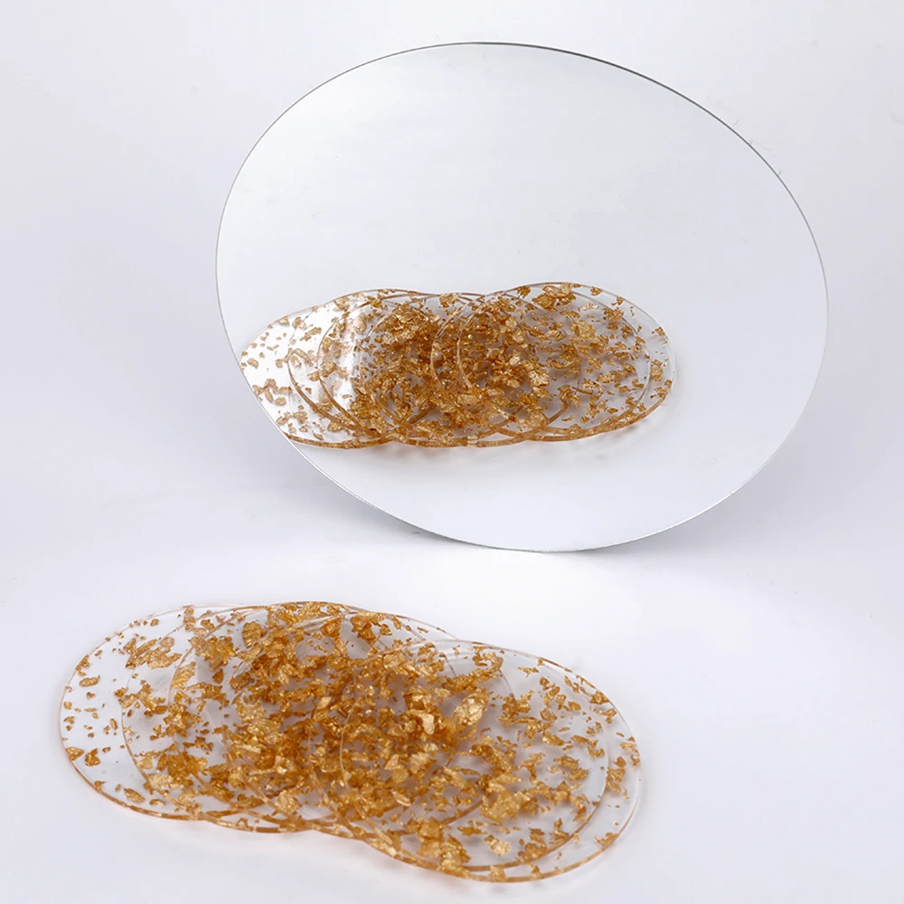 product self adhesive round mirror wall sticker decals non glass acrylic round mirror plate for home living room bedroom-4