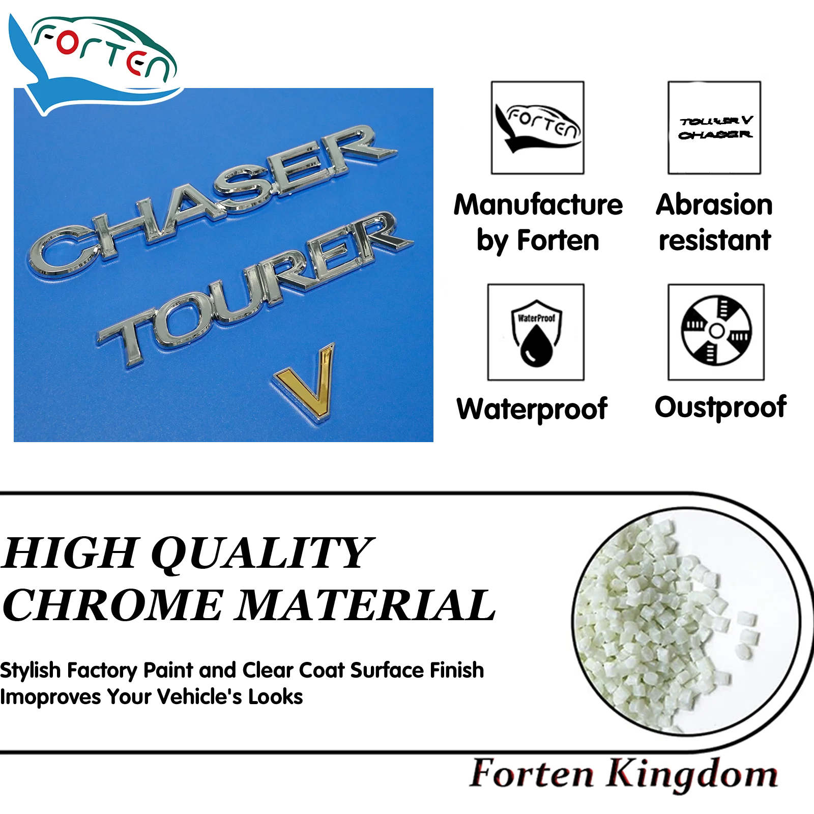 JACK プロフ必読❗️ 3PCS Rear Boot Trunk Badge Emblem Set Chaser Car Emblem Badge for