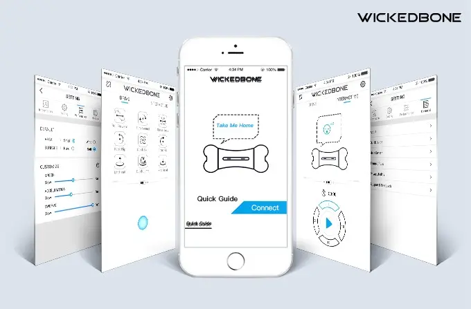 Worlds First Smart and Interactive Dog Toy Wickedbone APP Mode Dog Bone Pet Dog Movement Rolling APP Toy