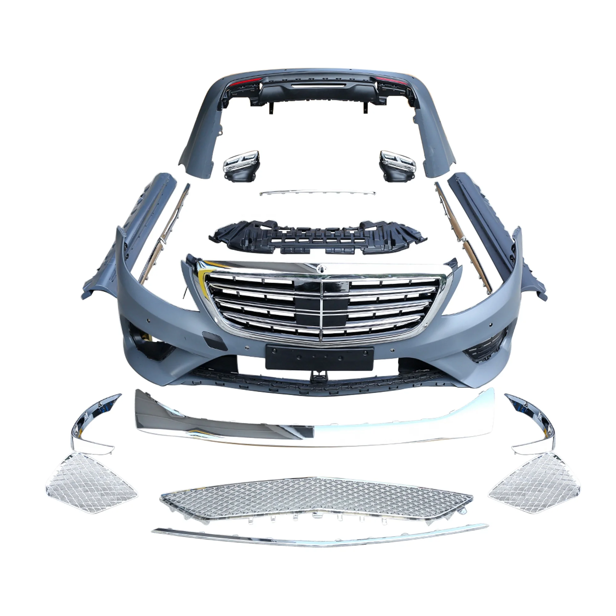 High Quality  for Benz S Class W222 Before LCI Modified to S65 Front Bumper Rear Bumper AMG Bodykit