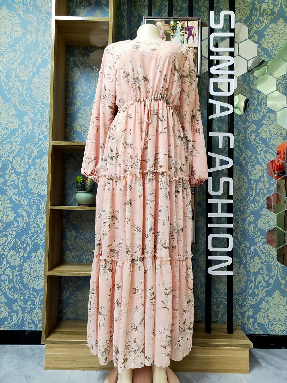 Wholesale Islamic Modest Clothes Muslim Women Fashion Chiffon Fabric Muslim  Dress