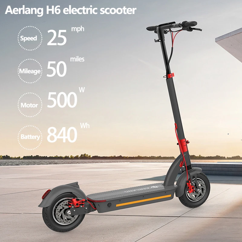 Aerlang H6 High Speed Electric Scoocer Powerful 10 Inch Foldable Electric  Scooter 500w