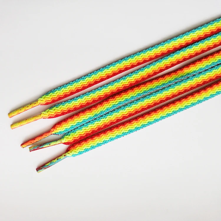 Cordones Planos De Arcoíris - 4 Pares De 120cm Para Zapatillas Deportivas Y Casuales