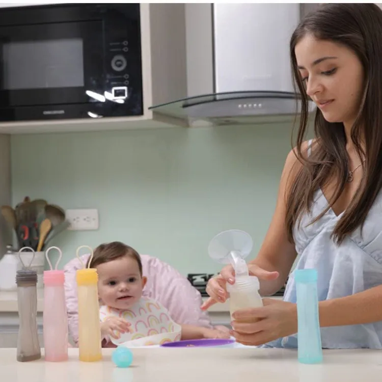 Accesorios para lactancia materna, Bolsa de almacenamiento de leche de  silicona Bolsa de pie a prueba de fugas de jugo Bolsa de almacenamiento de  leche materna de silicona Innovación moderna