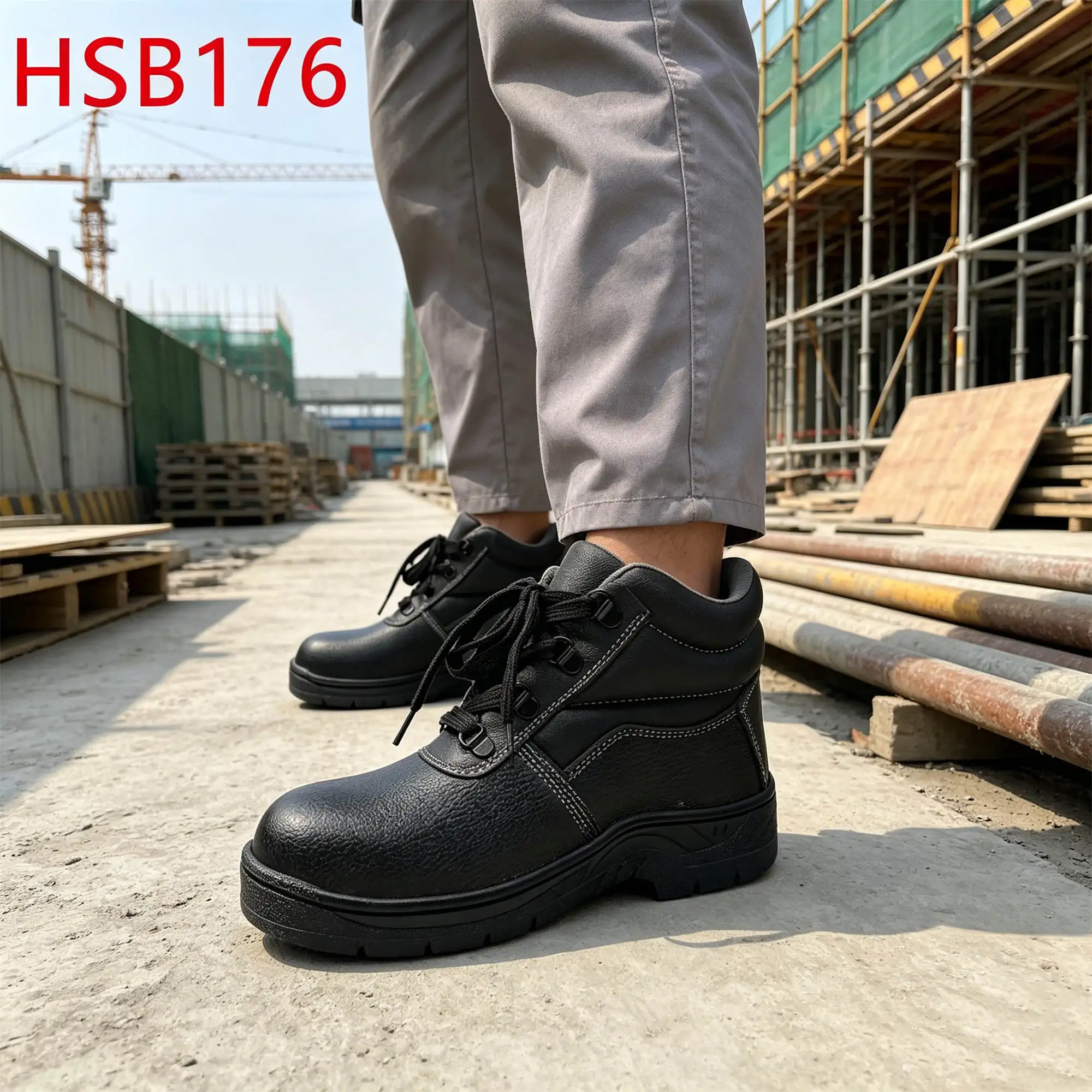 ZYF,For Steel Manufacturing Durable Rubber Outsole Black Safety Shoes Heavy Manufacturing Oil Resistant Work Footwear HSB176