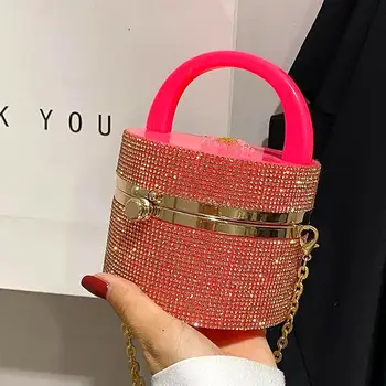 2022 New Trendy Latest Summer Party Clutch Purse Rhinestone Acrylic Sling Handbags Crossbody Luxury Bags for Women Hand Bags
