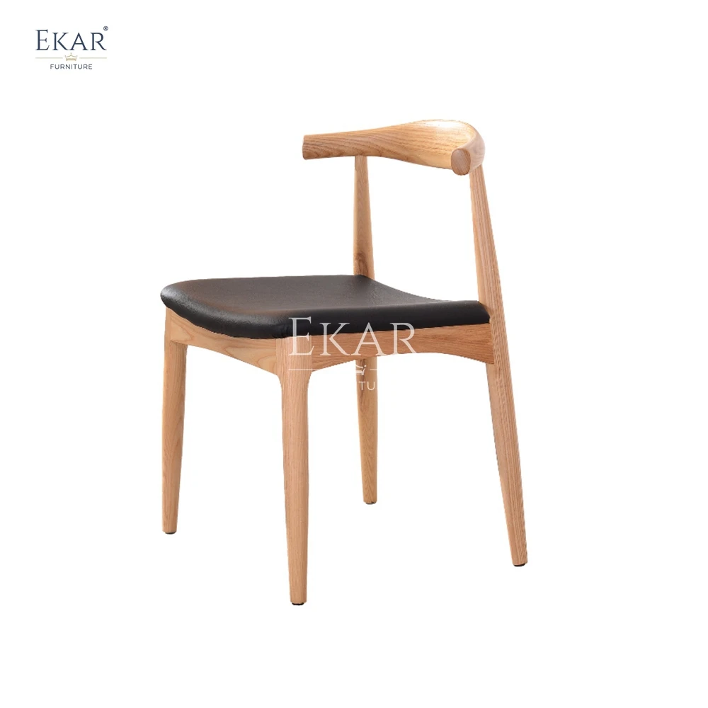 New Design Stylish White Wax Wood Dining Chairs by Ekar