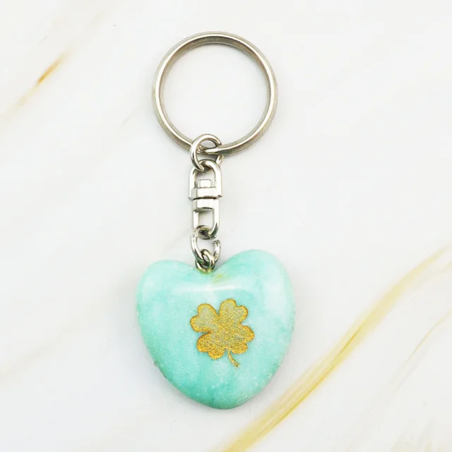 Wholesale Stones Heart Keychain With Engraving Worry Stone Love Heart Token For Customizable keychain gifts