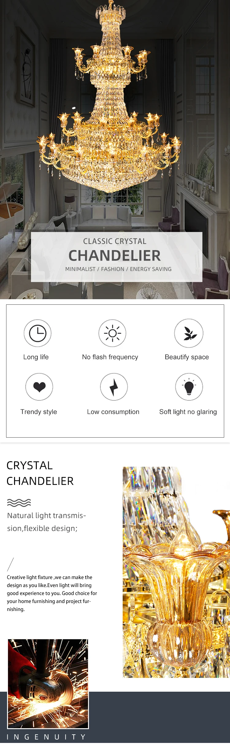 cpl 46 new arrival luxury style restaurant hotel lobby decoration crystal led chandelier-0