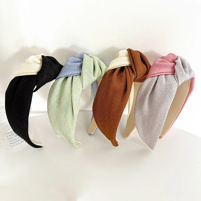 New Style Splicing Color Simple Fabric Headband Sumptuous Hair Accessories Knot Hair Ties Personalized Sweet Headbands for Women