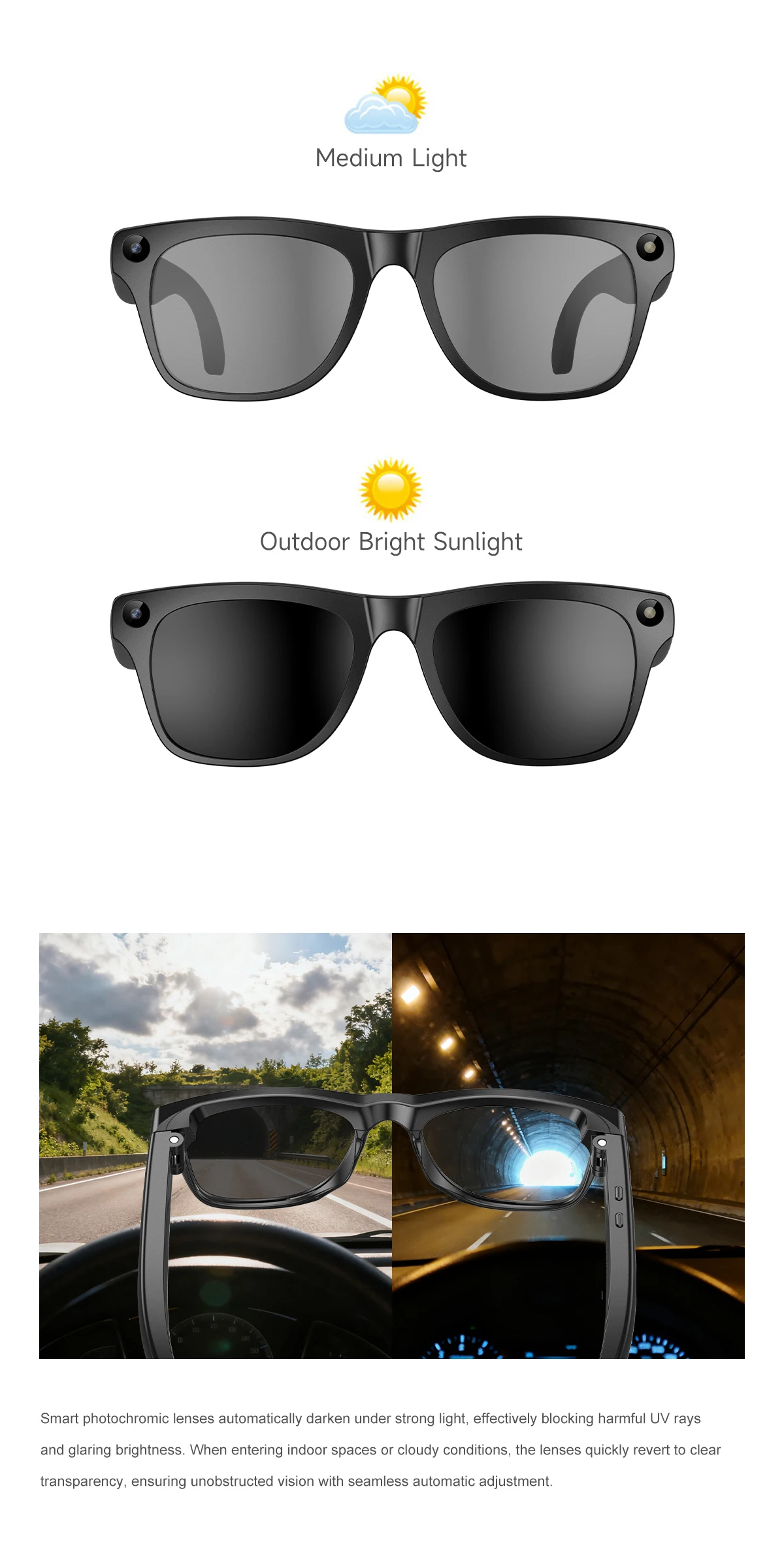 Welcome OEM Order, Factory Whole Selling Xk One Mac Touch-activated Colour Change Ai Smart Glasses Photo Videography Real-time Translation 8mp Camera Smart Glasses 2026 - Buy 2026 Smart Glasses smart Wearable Headset smart Glasses With Camera