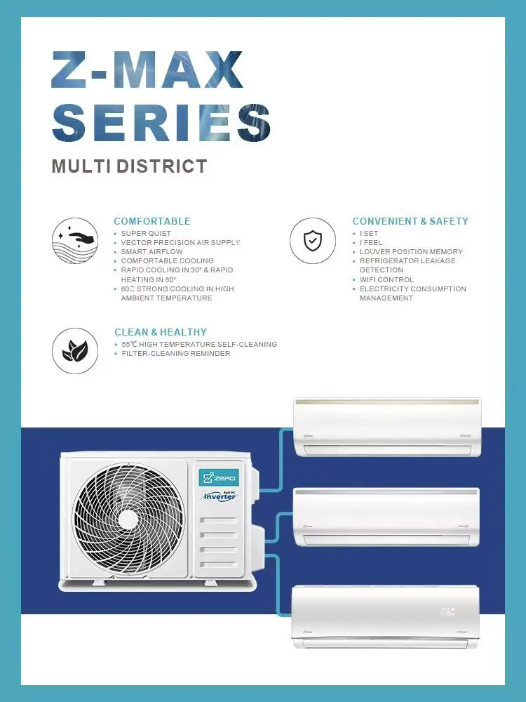 Zero Zmax 24000 Btu Ductless Multi Zone Split Air Conditioners Heat