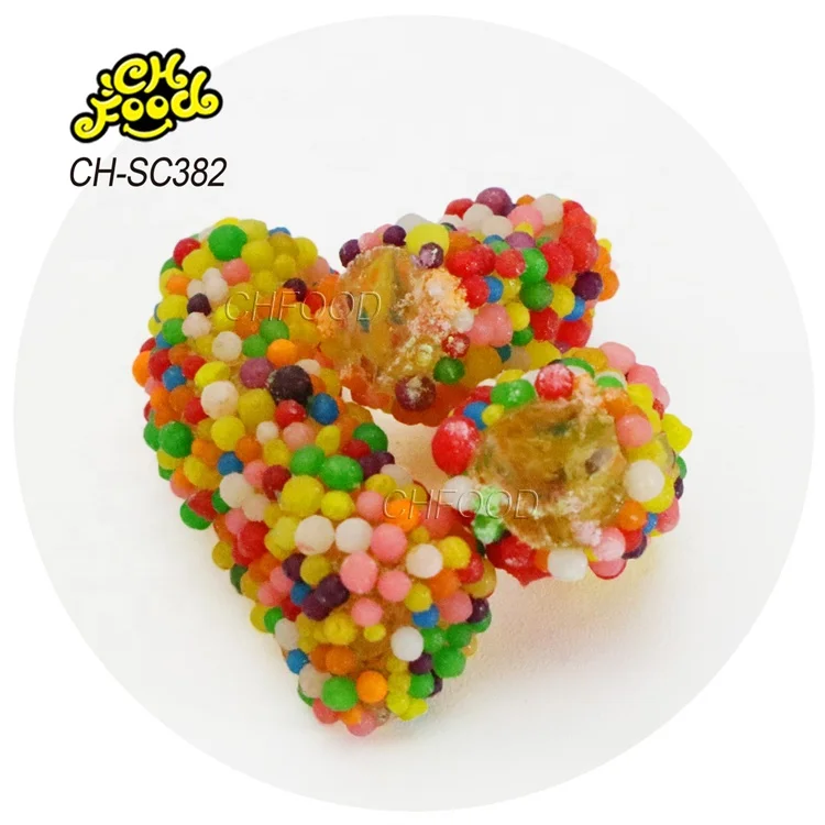 Leaf Shape Gummy Candy Sweets Wholesale Halal Mini Tablet Candy Ball with Gummy Jelly Candy