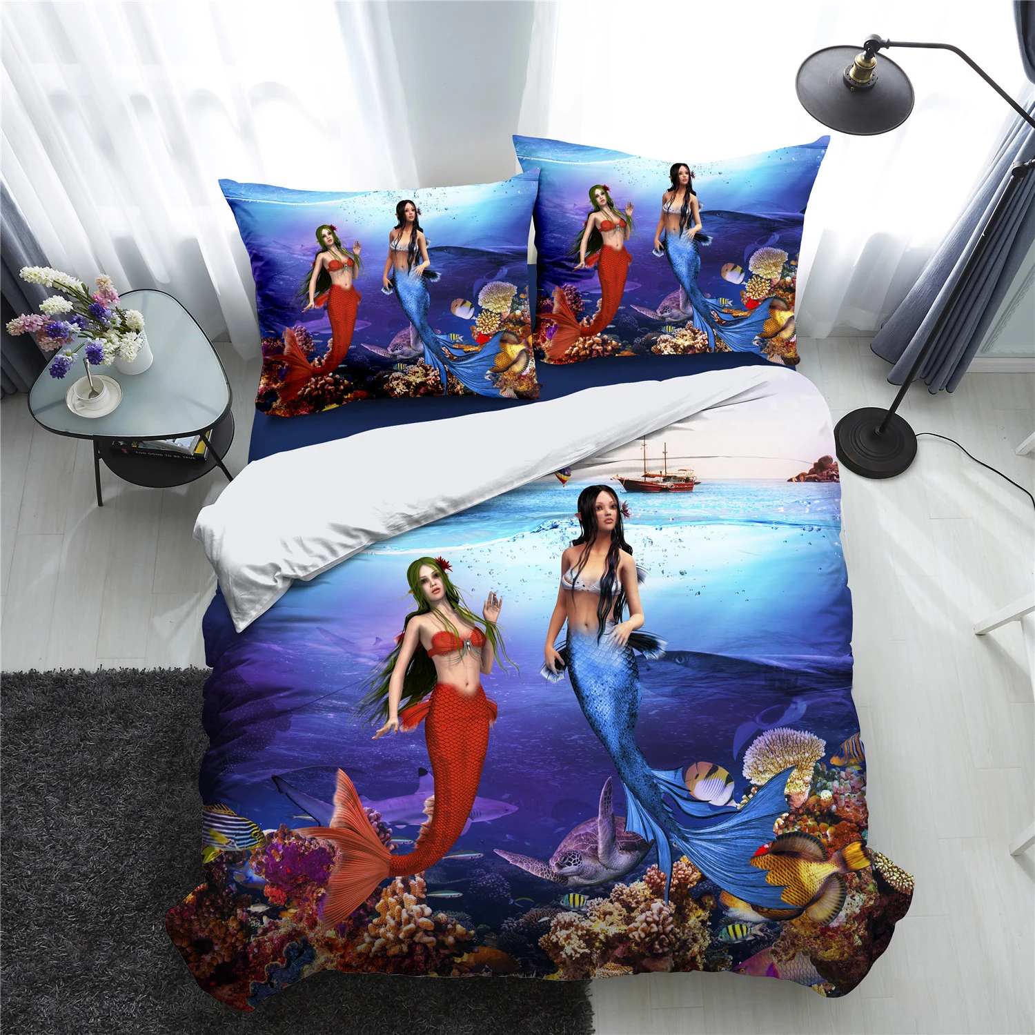 Hot New Design 3d Printing Fashion Comforter Bedding 100 Polyester Black Duvets Cover Sets
